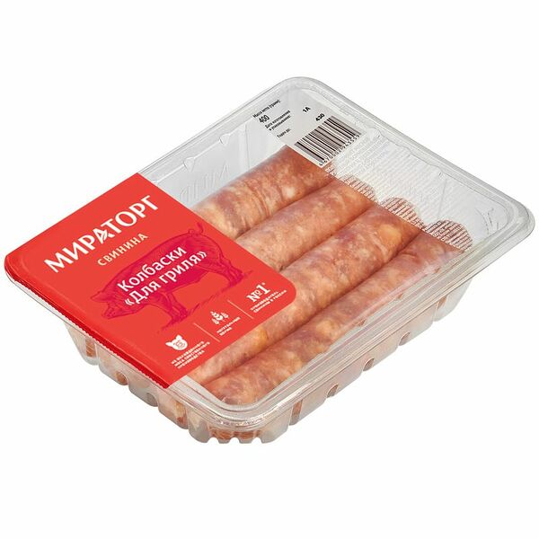 Колбаски свино-говяжие Мираторг для гриля охлаждённые, 400г