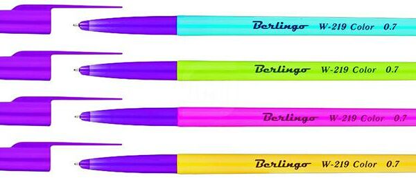 Ручка Рельф-Центр шариковая W-2019 Color синяя ассорти 0.7мм