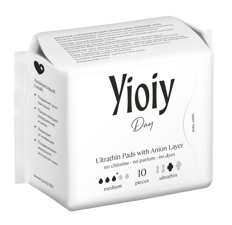 

Прокладки Yioiy дневные 3 капли 10 шт