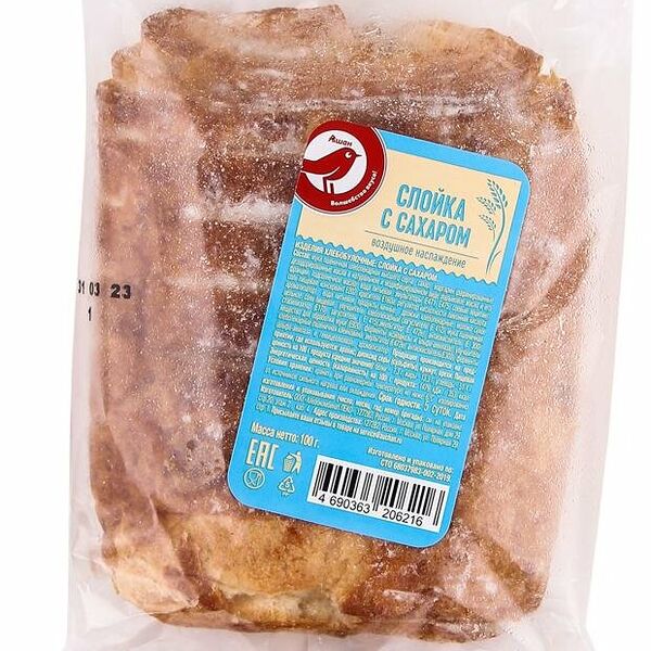 Слойка Ашан Красная птица с сахаром