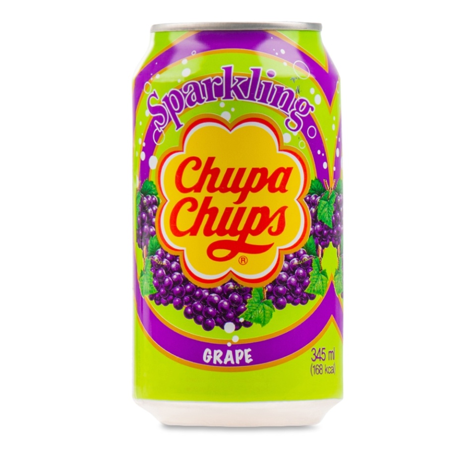 

Напиток газированный Chupa Chups Sparkling с виноградным соком, металлическая банка 345 мл