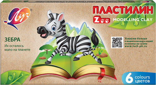 

Пластилин Луч Zoo 6 цветов в картонной коробке 90 г