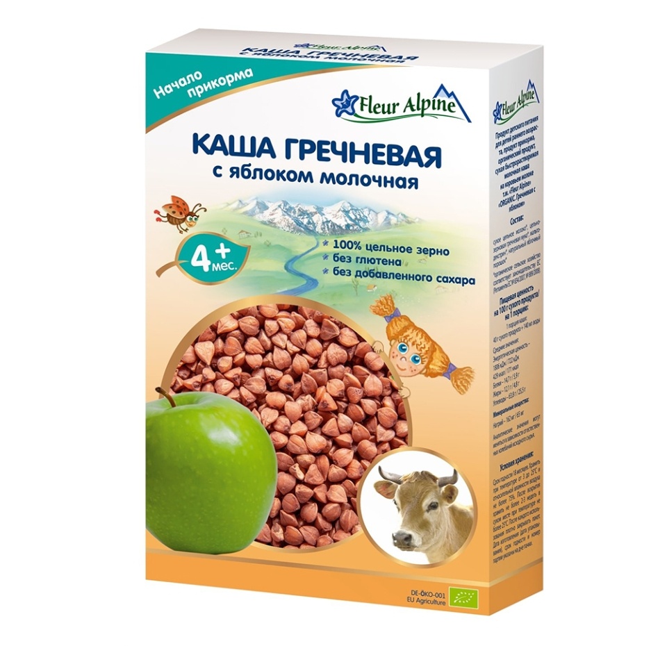 

Каша молочная Fleur Alpine Organic гречневая с яблоком, 200 г