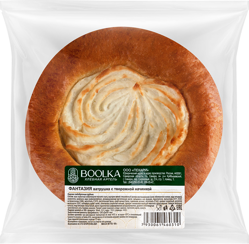 Ватрушка Boolka Фантазия с творожной начинкой, 100г
