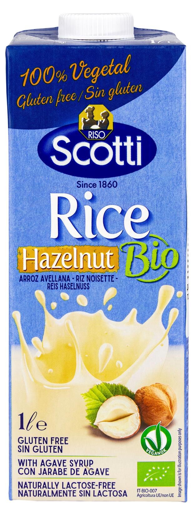 

Напиток рисовый Bio с фундуком (без глютена) Riso Scotti, 1л