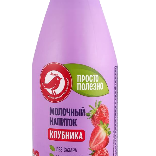 Напиток молочный Ашан Красная птица Клубника БЗМЖ