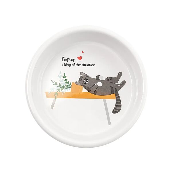 Миска для кошек с рисунком керамика