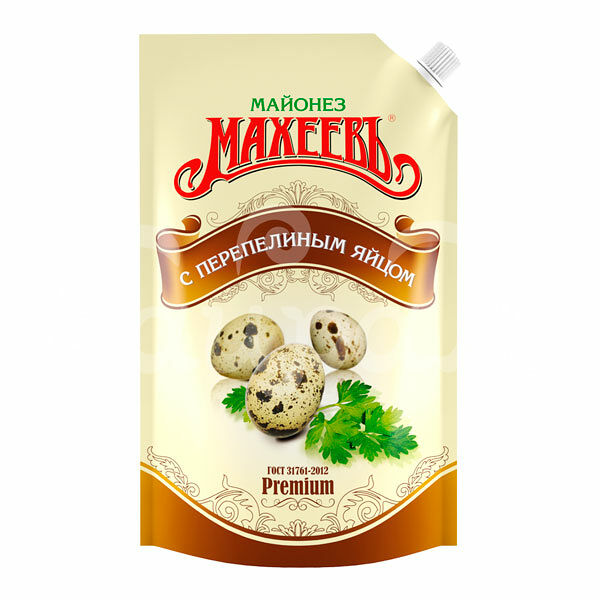 Майонез Махеев 50.5% 770гр Премиум с Перепелиным яйцом дой-пак