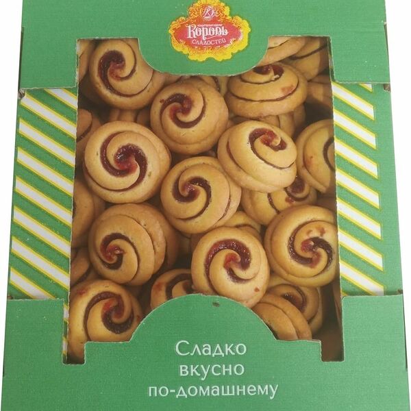 Печенье Король сладостей Куполок с фруктово-ягодной начинкой сдобное, 400г