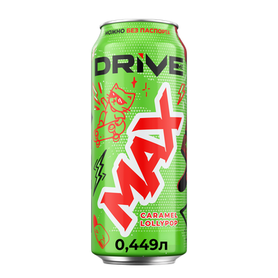 Газировка Drive me Макс Карамельный леденец (Max Сaramel Lollypop) безалкогольная 0.449 л