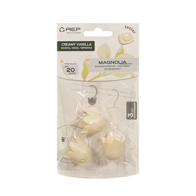 Ароматизатор насадка АЕР на вешалку Магнолия Сливочная ваниль (Magnolia Creamy vanilla) 3 шт. х 2 г