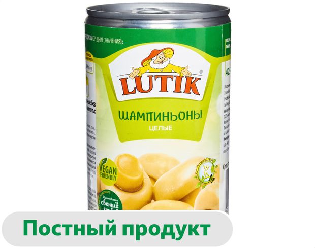 

Шампиньоны Lutik целые 400 г