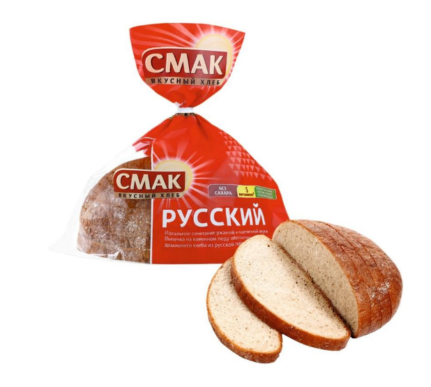 

Хлеб Смак Русский ржано-пшеничный в нарезке половинка 300 г