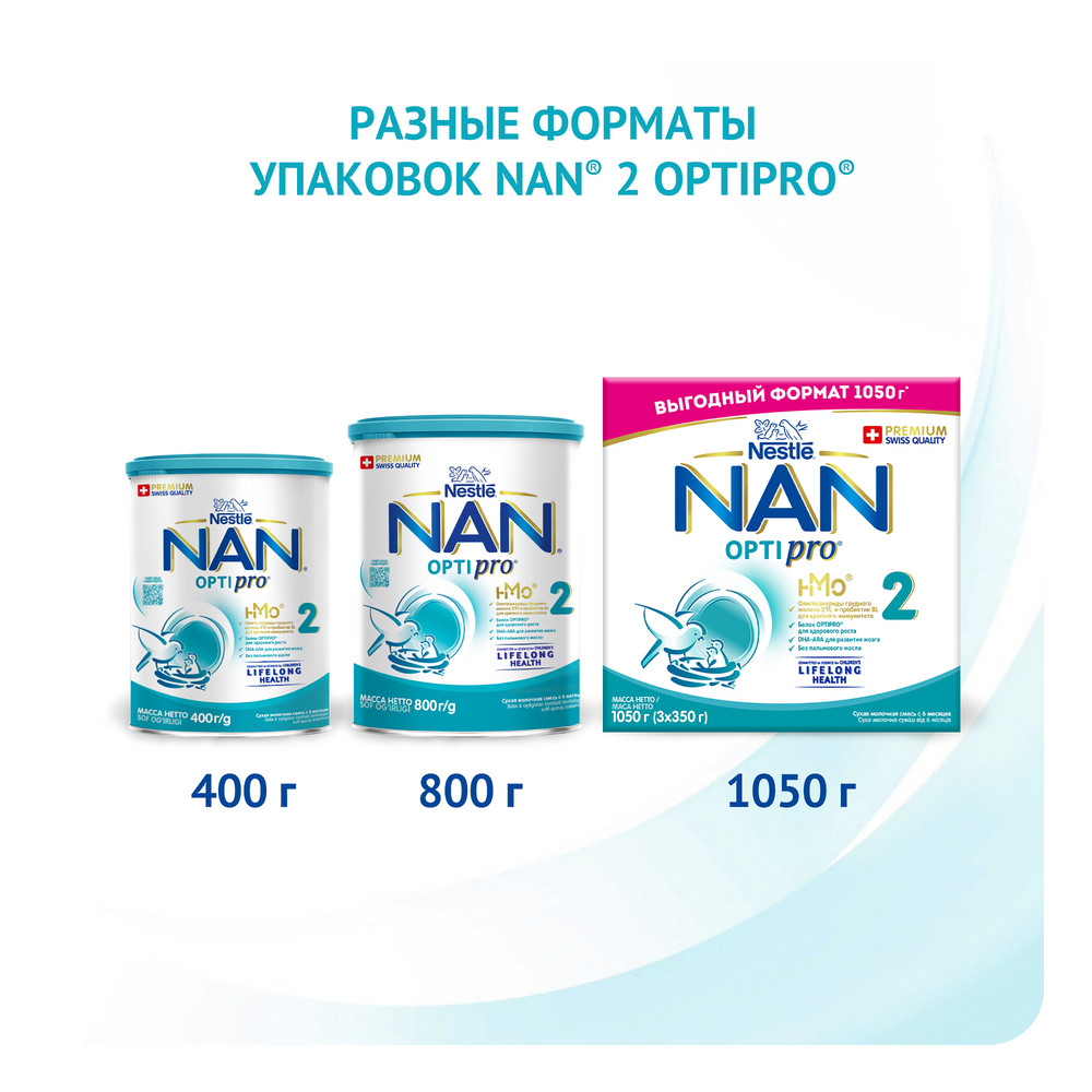

Смесь молочная NAN Optipro 2 с 6 месяцев 400 г