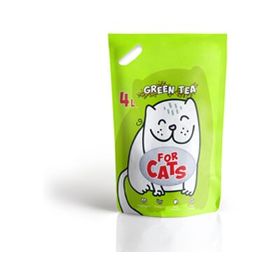Наполнитель For Cats с аром зеленого чая силикагелевый 4л