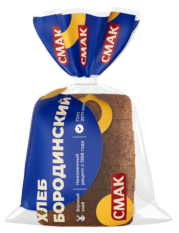 

Хлеб Смак Бородинский ржано-пшеничный в нарезке 350 г