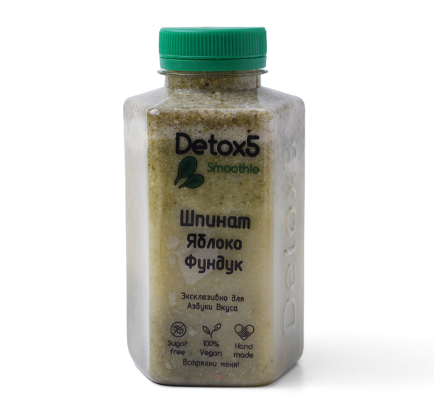 

Смузи Detox5 шпинат, яблоко, фундук и кокосовое молоко 330 мл