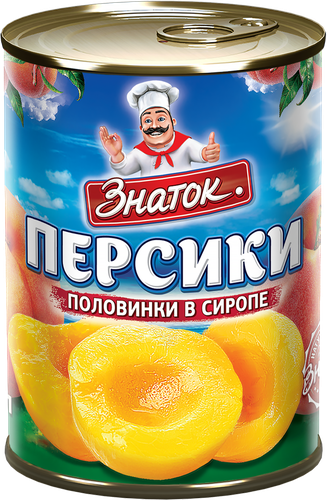 

Персики Знаток половинки в сиропе 410 г