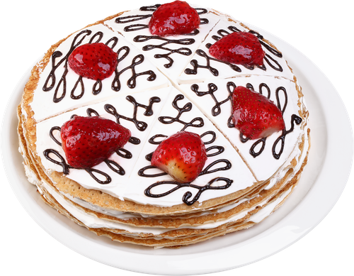 

Торт Лента Fresh Блинный со сливочно-творожным кремом и вишневой начинкой вес