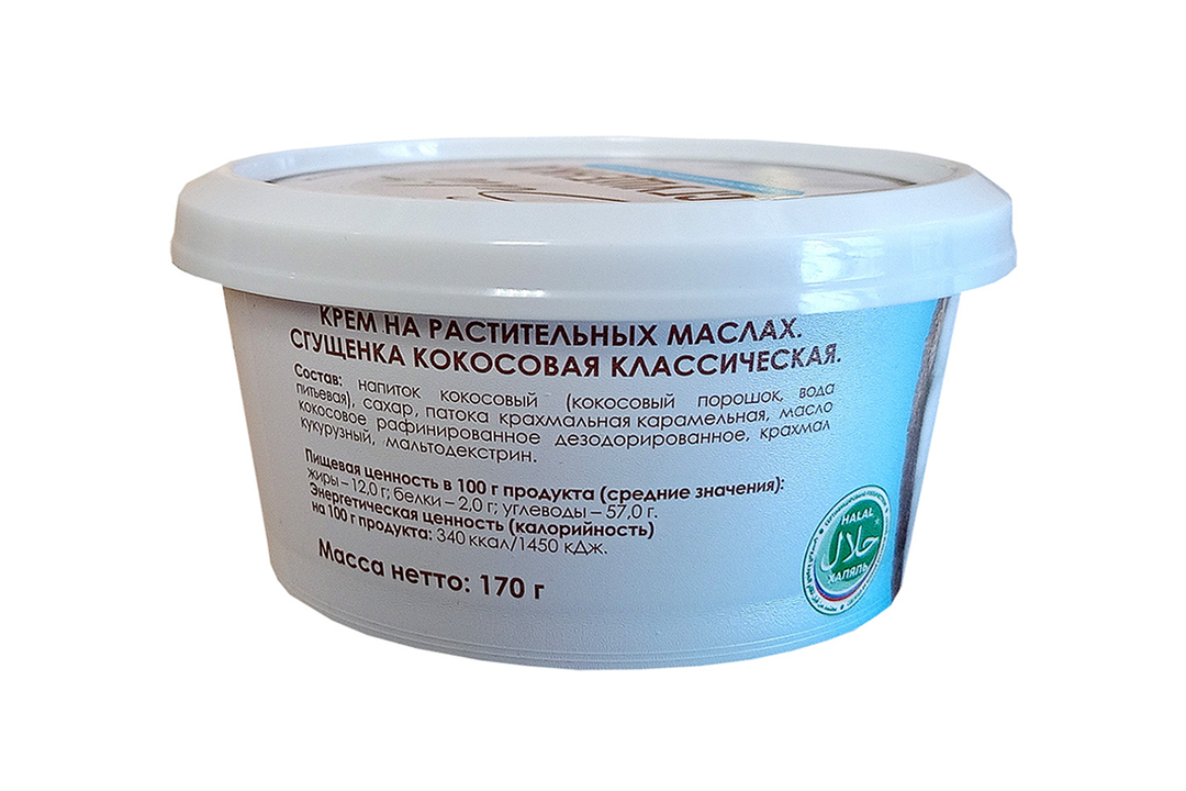 

Сгущенка кокосовая Solio на растительных маслах классическая 170 г