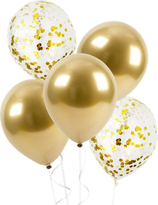 Шар воздушный Gold, дизайн в ассортименте, 5 шт