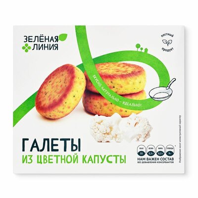 Галеты Зелёная Линия из цветной капусты постные замороженные 300 г
