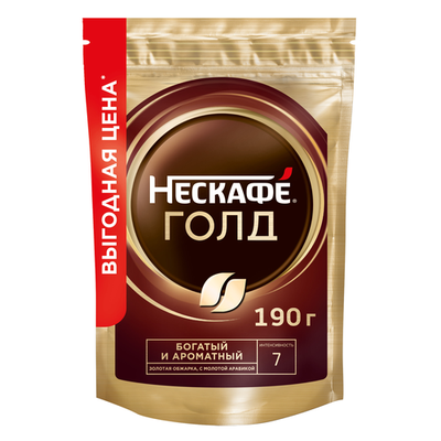 Кофе растворимый Нескафе Голд 190 г