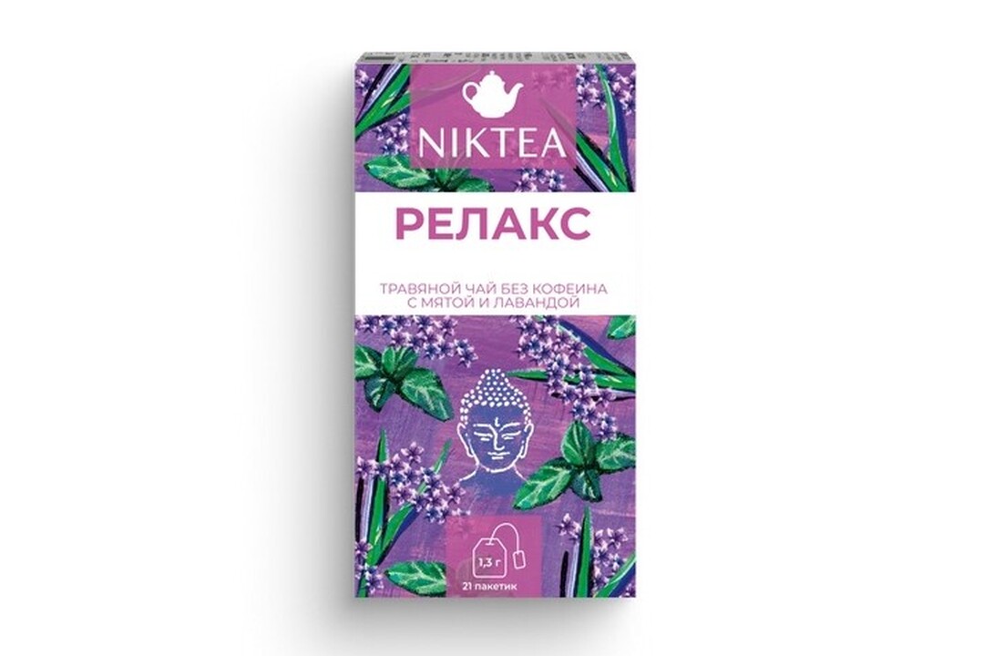 

Чай травяной NIktea Релакс с мятой и лавандой без кофеина 21 пакетик 27.3 г