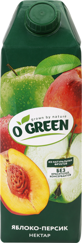 

Нектар O'green Яблоко-персик 1 л