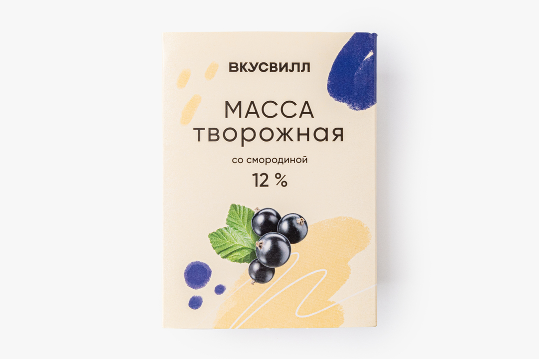 

Масса ВкусВилл творожная со смородиной 12% 150 г