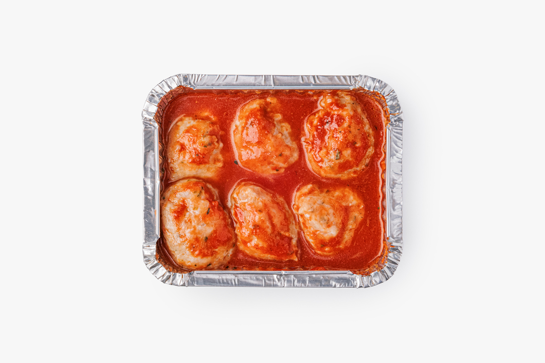 

Ежики ВкусВилл из курицы и говядины в томатном соусе для запекания 450 г