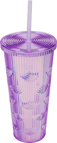 

Стакан Homeclub Сияние весны с трубочкой пластик 710 мл