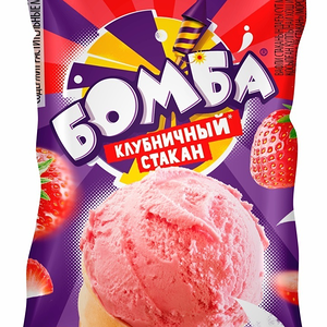 Мороженое бомба клубничный 90 г стакан