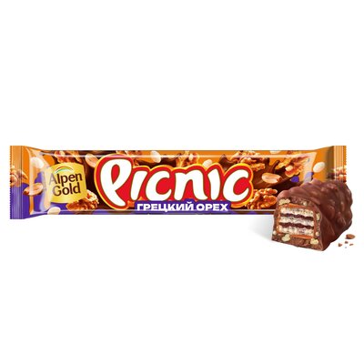 Батончик Пикник (Picnic) с грецким орехом 52 г