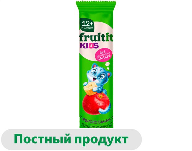 

Лента Fruit It Kids Яблоко Банан фруктовая для детей с 12 месяцев 15 г