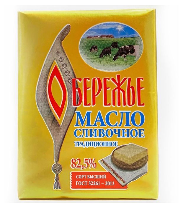 

Масло сливочное Обережье Традиционное 82,5% БЗМЖ 200 г