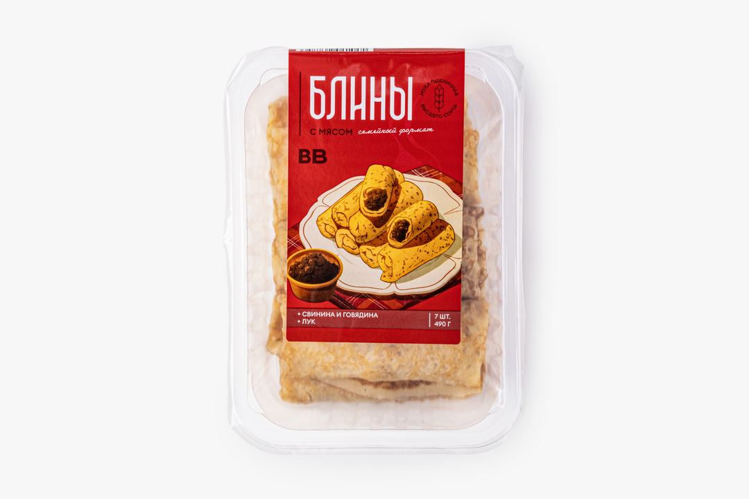 

Блины ВкусВилл с мясом 7 шт 490 г