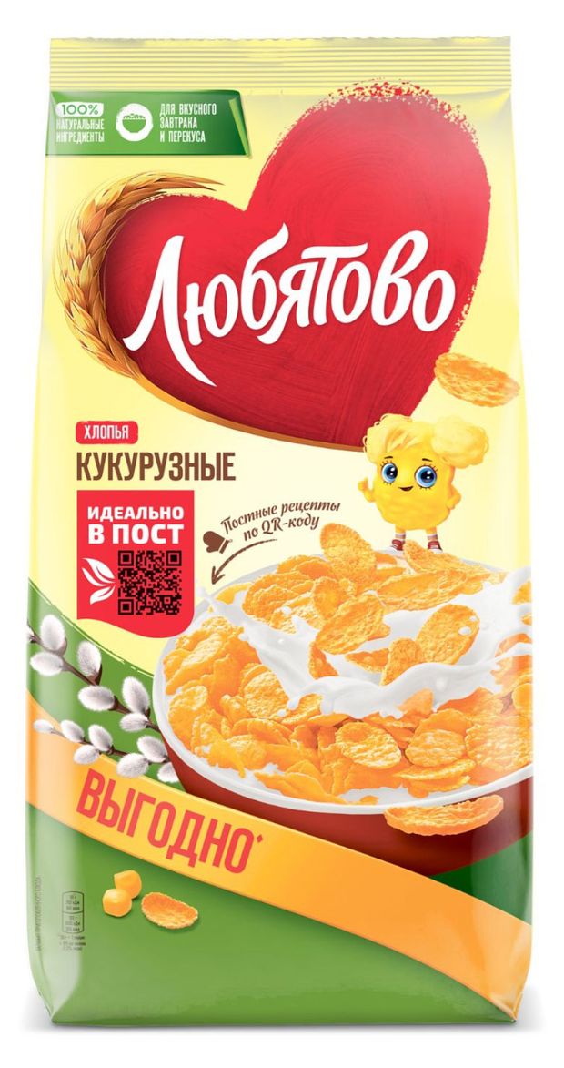 

Готовый завтрак Любятово Хлопья кукурузные 600 г