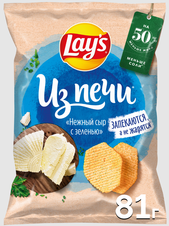 

Чипсы картофельные Lay's Из печи Нежный сыр с зеленью 81 г