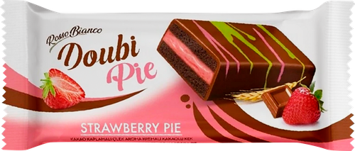 

Кекс Rosso Bianco Двойной пирог (Doubi Pie) шоколадный с клубничной начинкой 40 г