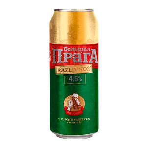 Пиво Большая Slavna Прага Razlivnoe 4,5% 0,45 л ж/бан