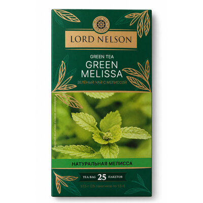 Чай зеленый Лорд Нельсон (Lord Nelson) с мелиссой 25 пакетиков 38 г