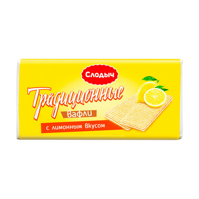 Вафли "Традиционные", Слодыч, 100 г, с лимонным вкусом