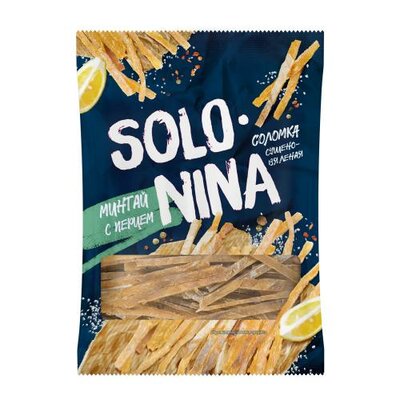 Сушёно-вяленый минтай Solo Nina соломка с перцем 40 г