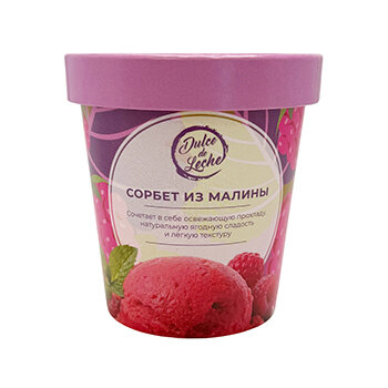 Десерт фруктовый Дульсе де Лече (Dulce de Leche) сорбет из малины 350 г
