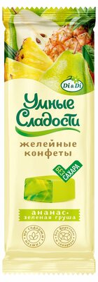 Конфеты желейные Умные сладости Ананас зеленая груша без сахара 90 г