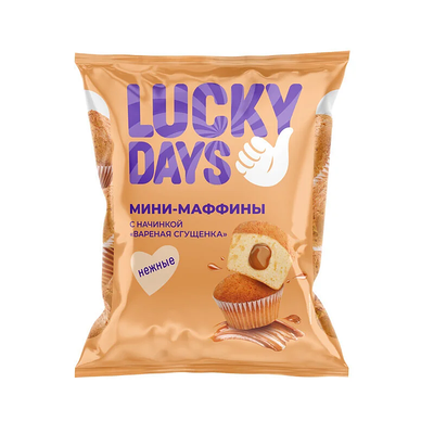 Мини-маффины Лаки Дейс (Lucky Days) Вареная сгущенка 470 г дизайн в ассортименте