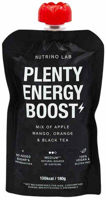 Пюре фруктовое Nutrino Lab Большой заряд энергии (Plenty Energy Boost) яблоко манго апельсин черный чай 180 г