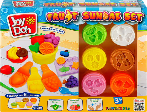 Масса для лепки Joy Doh Fruit sundae set Фруктовое разнообразие, 6х28г