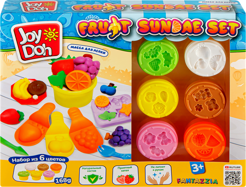 

Масса для лепки Joy Doh Fruit sundae set Фруктовое разнообразие, 6х28г
